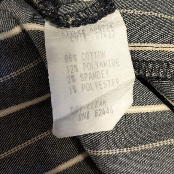 Nicole Miller Y2K Low Rise Black White Beige Striped Pants Long 12 Addams Family - Picture 4 of 12